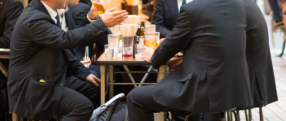 Businesspeople at after-work drinks in Japan