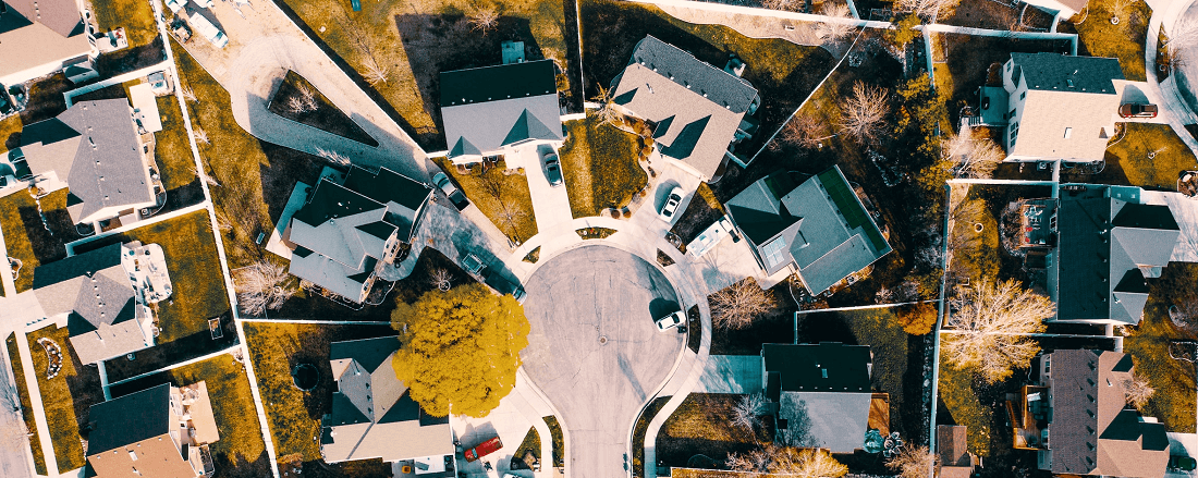 Ariel view of American suburb by Michael Tuszynski