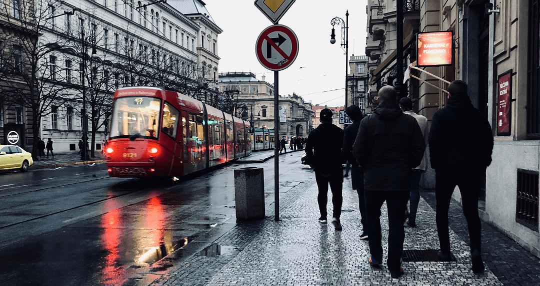 Tram in Prague by Nathan Rogers from Unsplash