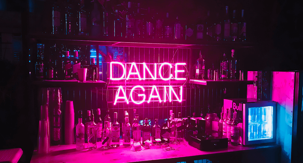 Dance again LED sign by Sam Mar