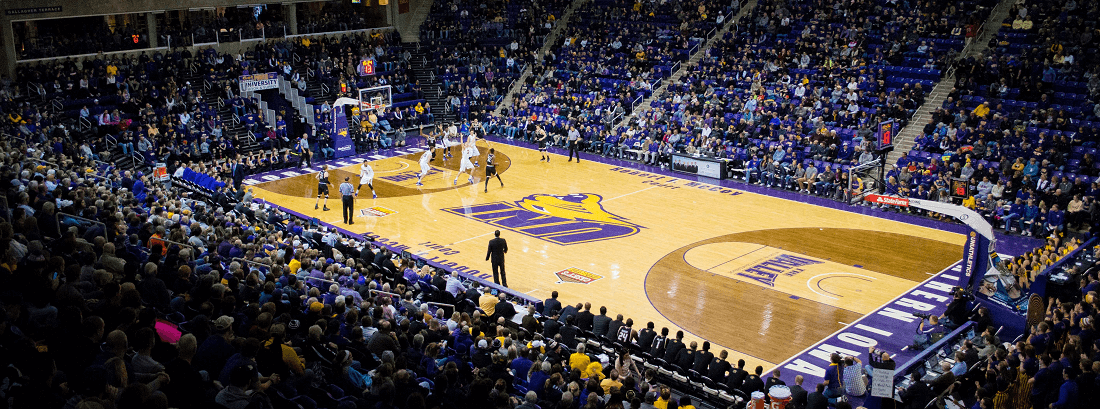 Spectators at a basketball game by Hannah Gibbs