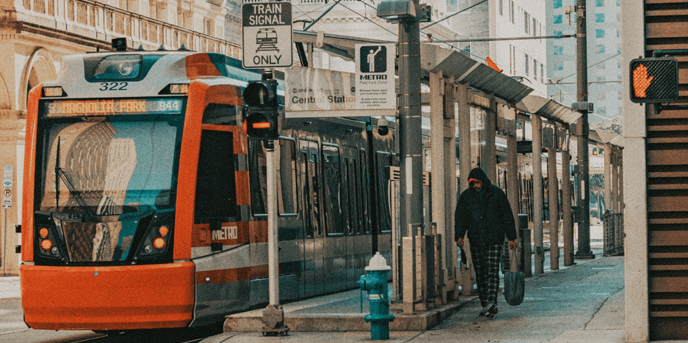 Rail in Downtown Houston by Sally