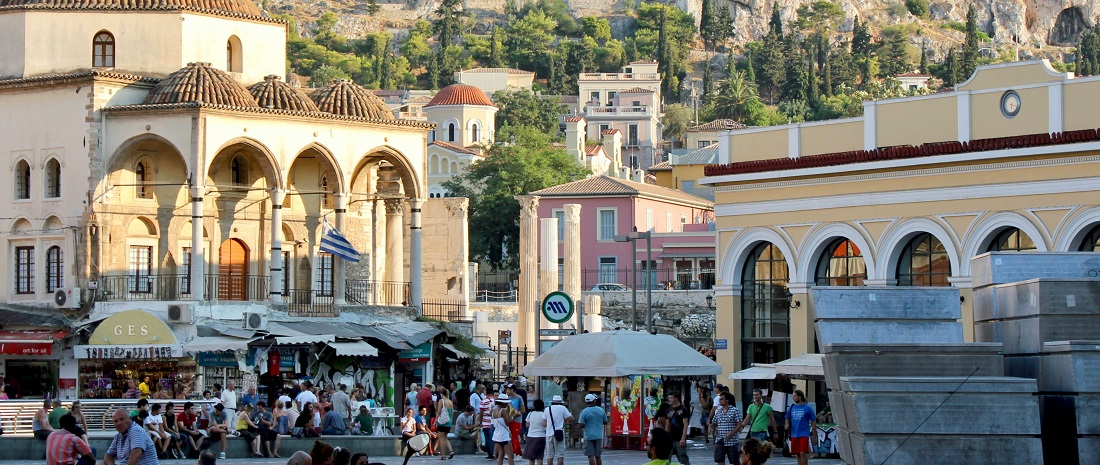 People exploring Monastiraki Flea Market by David Tip