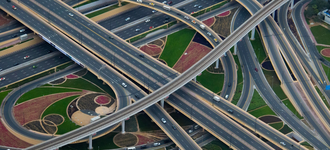 aerial photography of gray concrete roads