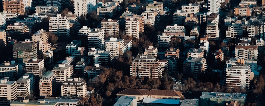 Aerial view of high-rise apartments in Santiago