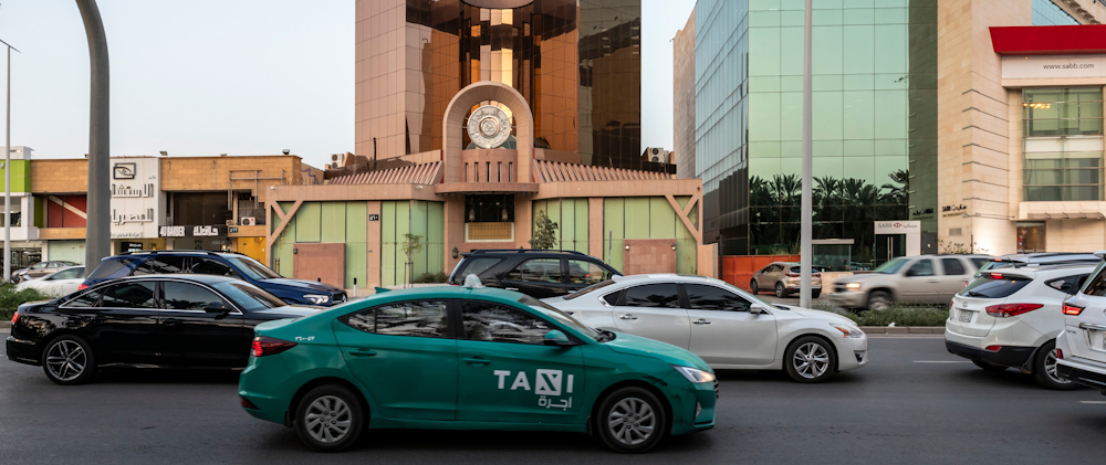Traffic and taxi in Saudi Arabia. Image by KatieKK via Shutterstock.