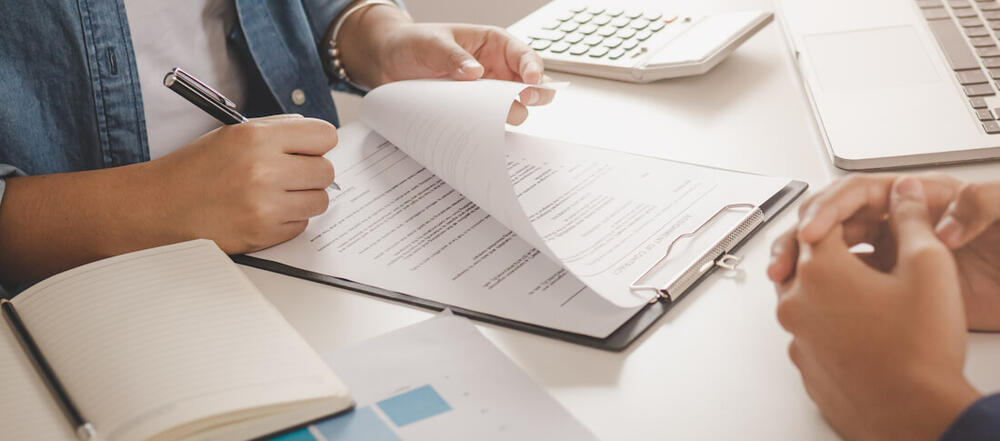 Signing a lease stock image