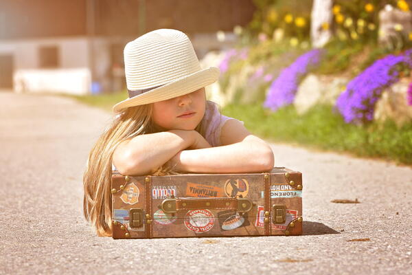 Girl with suitcase