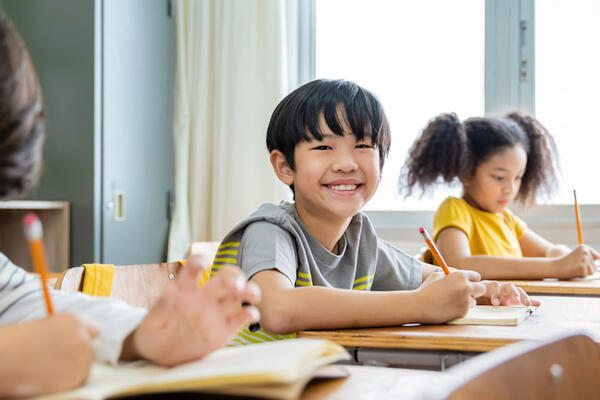 School children at desks